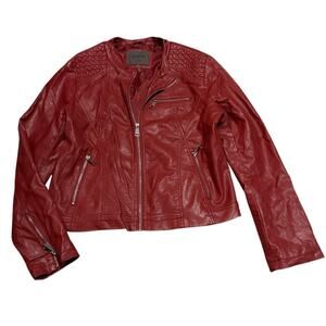 Women's burgundy Ci Sono Red Leather Jacket